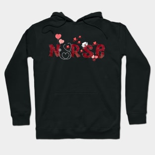 Nurse Valentine's Day Stethoscope Hearts Hoodie